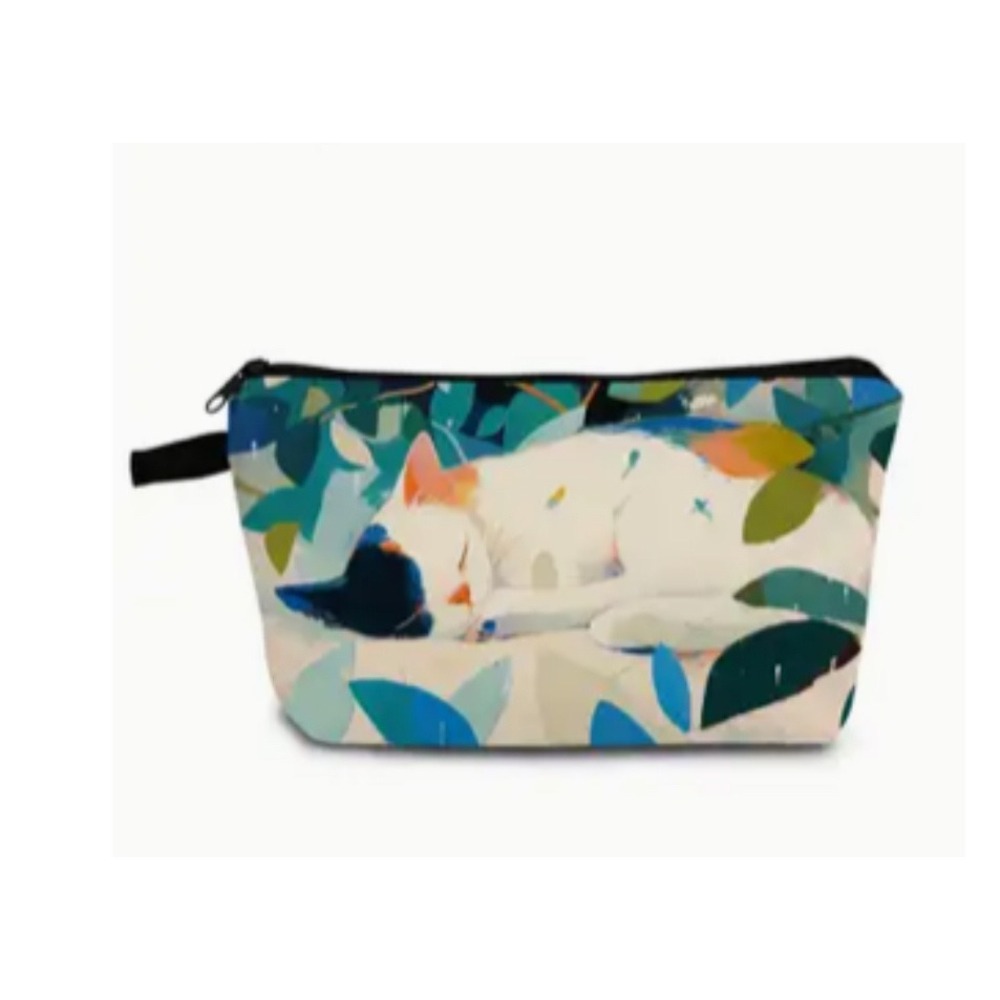 Cosmetic Bag Makeup Bag Travel Pouch Toiletry Bag Sleeping Cat Pattern‎